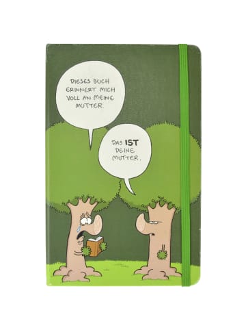 Ralph Ruthe Ralph Ruthe Notizbuch Hardcover liniert  mit Gummiband 13 x 21 cm in grün