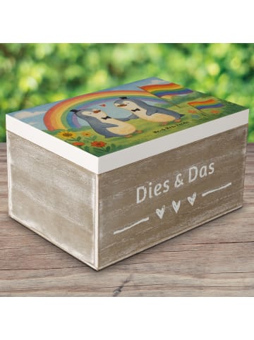 Mr. & Mrs. Panda fotobox Pinguine Gay Pride Design ohne Spruch in Weiß