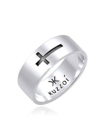 KUZZOI Ring 925 Sterling Silber Kreuz in Silber