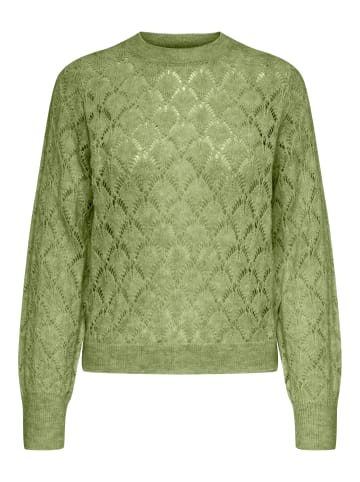 JACQUELINE de YONG Dünner Strick Struktur Pullover Langarm Stretch Sweater JDYLETTY in Grün