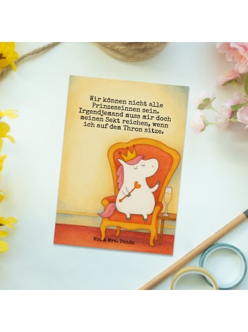 Mr. & Mrs. Panda Postkarte Einhorn Prinzessin Design mit Spruch in Weiß