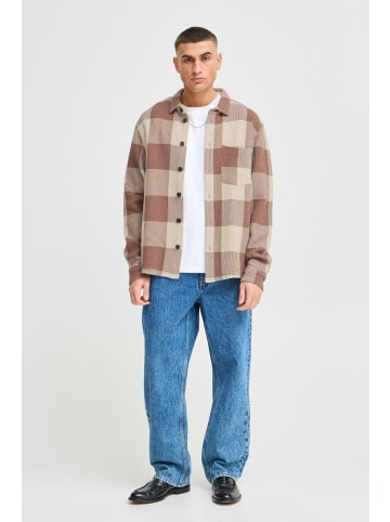 !SOLID Langarmhemd SDOLIVER WAFFLE CHECK in Braun