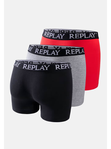 Replay Boxershorts in Black Grey Red