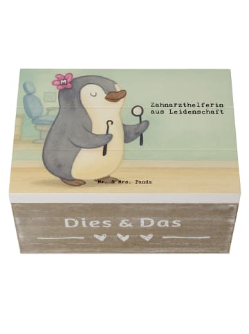 Mr. & Mrs. Panda Holzkiste Zahnarzthelferin Leidenschaft Design ... in Weiß