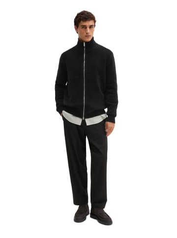 Marc O'Polo Chenille-Strickjacke regular in Schwarz