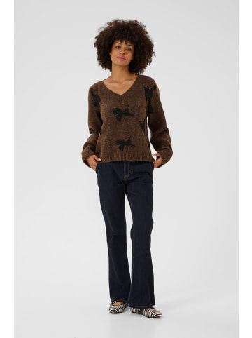 CULTURE Strickpullover CUfreya Relaxed fit in Coffee Bean/Black Melange