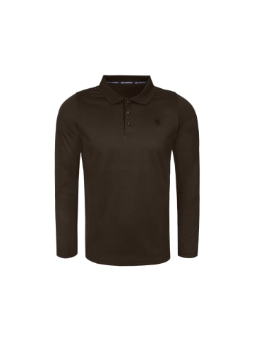 Karl Lagerfeld Langarm-Poloshirt 745000 in dunkelbraun
