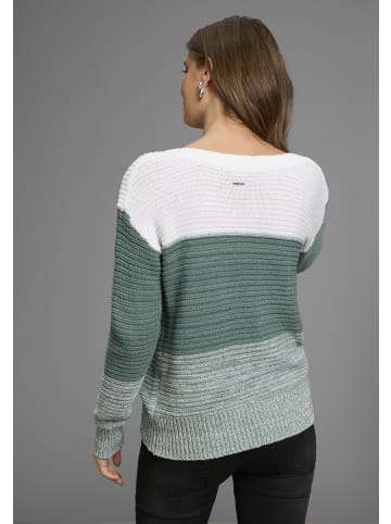Laura Scott Streifenpullover in grün weiß gestreift