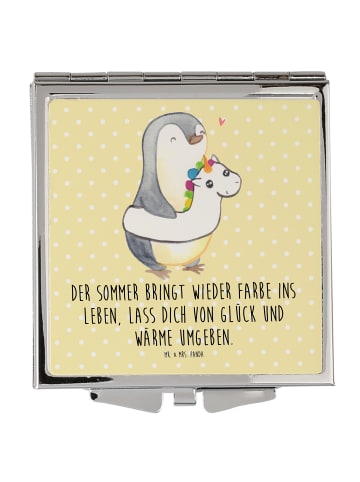 Mr. & Mrs. Panda Taschenspiegel Sommerfarben mit Spruch in Gelb Pastell