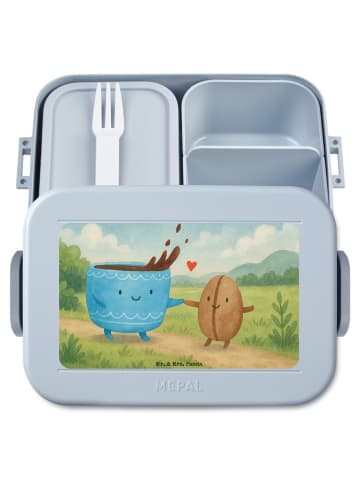 Mr. & Mrs. Panda MEPAL Bentobox Kaffee Bohne Design ohne Spruch in Blau Pastell