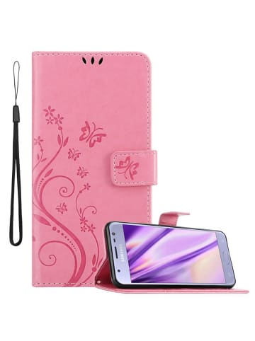 cadorabo Hülle für Samsung Galaxy J3 2017 Blumen Design in FLORAL ROSA