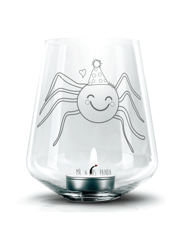 Mr. & Mrs. Panda Windlicht Glas Spinne Agathe Party ohne Spruch in Transparent