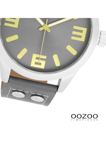 Oozoo Analog-Armbanduhr Oozoo Timepieces grau extra groß (ca. 46mm)