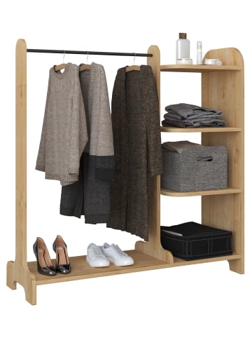 VCM  Offener begehbarer Kleiderschrank Regal Lempu M in Honig-Eiche