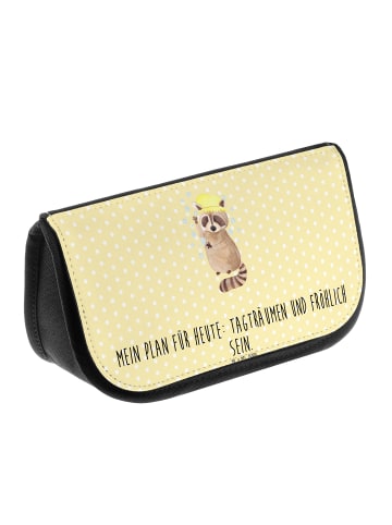 Mr. & Mrs. Panda Make-Up Tasche Waschbär mit Spruch in Gelb Pastell