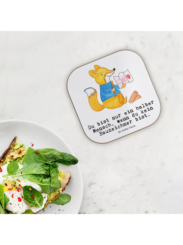Mr. & Mrs. Panda Bierdeckel Bauzeichner Herz mit Spruch in Weiß