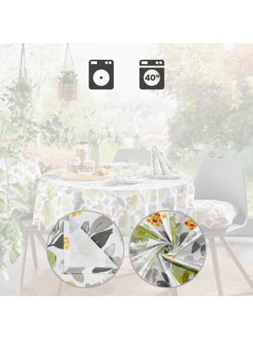 REDBEST Baumwolle Tischdecke in grün-grau