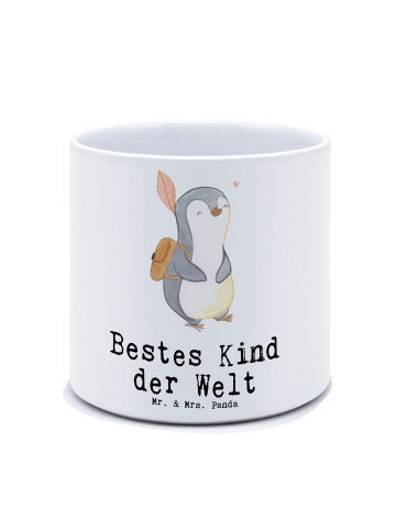 Mr. & Mrs. Panda Blumentopf Pinguin Bestes Kind der Welt mit Spruch in Weiß