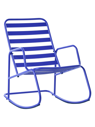 Beliani Schaukelstuhl TURI in Blau - (W) 66 x (H) 92 x (L) 96 cm