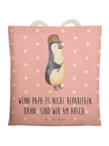 Mr. & Mrs. Panda shopping bag Wenn Papa es nicht reparieren kann... in Rot Pastell