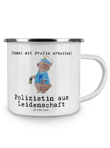 Mr. & Mrs. Panda Pott Polizistin Leidenschaft mit Spruch in Weiß