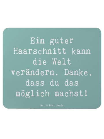 Mr. & Mrs. Panda Mousepad Spruch Friseur Wunder mit Spruch in Meeresbrise