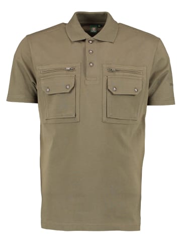 OS-Trachten Poloshirt Fuzao in khaki/schlamm