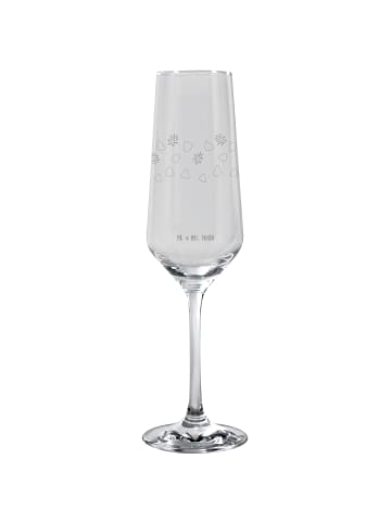 Mr. & Mrs. Panda Champagnerglas Marienkäfer Design ohne Spruch in Weiß