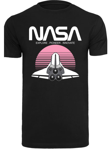 F4NT4STIC T-Shirt NASA Space Shuttle Sunset in schwarz