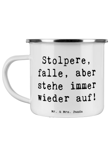 Mr. & Mrs. Panda Emaille Becher Spruch Fehler machen und daraus ... in Weiß