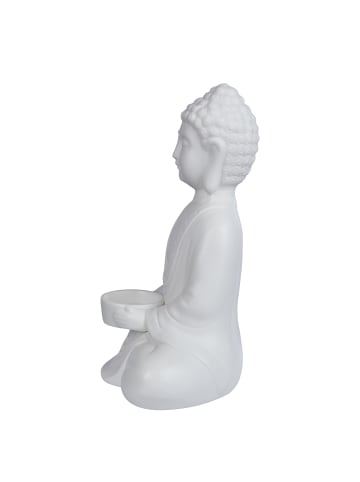 Butlers Deko-Statue BUDDHA mit Kerzenhalter in Weiß
