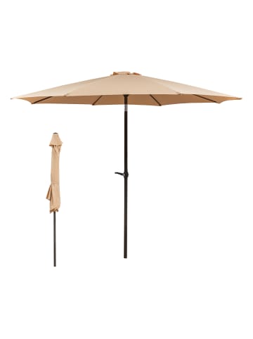 ABRIHOME Sonnenschirme in Khaki Ø300 cm knickbar für Garten Balkon Strand