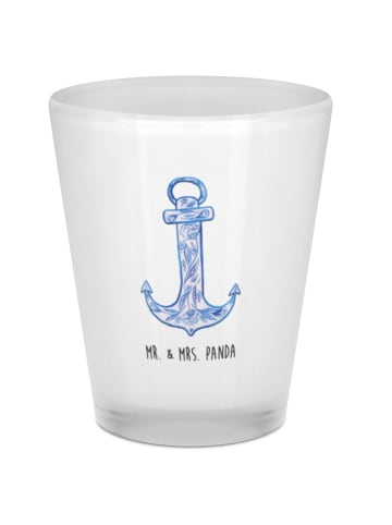 Mr. & Mrs. Panda Schnapsglas Anker Blau ohne Spruch in Transparent