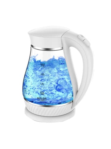 Adler Europe AD 1274 W Wasserkocher 1,7L - 2200W, LED, 360°-Sockel in Weiß