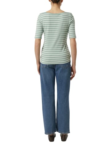 comma T-Shirt in lind weiß - 0001