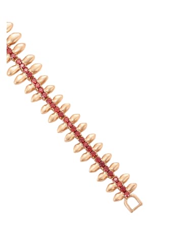 faina Women Crystal-Studded Bracelet in Rose Gold Red