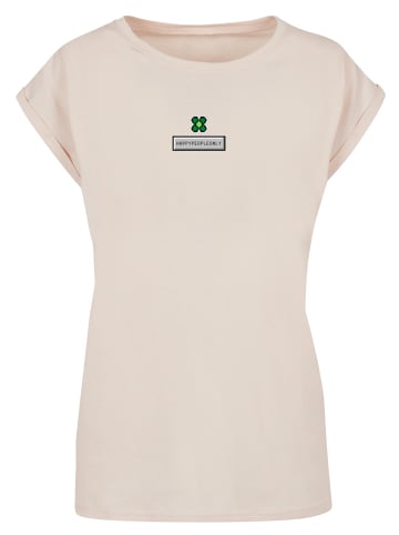 F4NT4STIC T-Shirt Silvester Happy New Year Pixel Kleeblatt in Whitesand