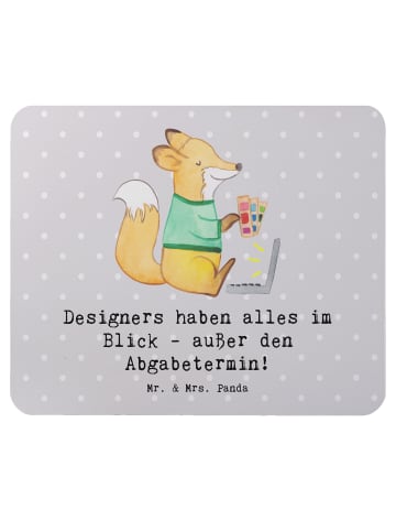Mr. & Mrs. Panda Mousepad Designer Überblick mit Spruch in Grau Pastell