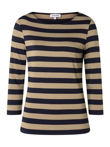 More & More 3/4 Arm Viskosemix Shirt in regular stripes jersey softbrass marine
