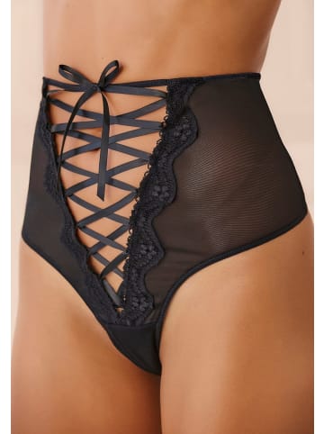 PETITE FLEUR GOLD High-Waist-String in schwarz