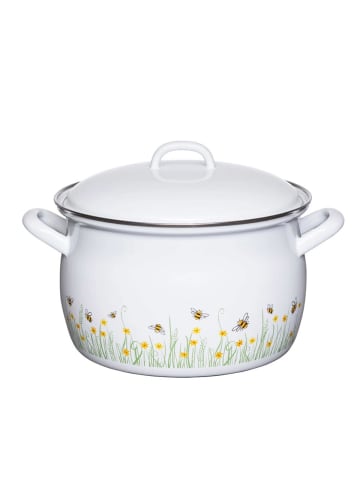 Riess Fleischtopf mit Deckel Biene in Weiß