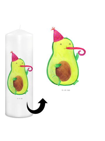 Mr. & Mrs. Panda Kerze Avocado Geburtstag ohne Spruch in Weiß
