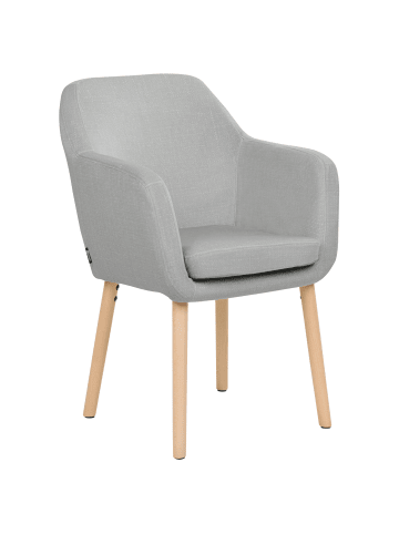 Beliani Esszimmerstuhl YORKVILLE II in Grau/Braun - (W) 56 x (H) 82 x (L) 46 cm