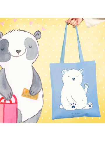 Mr. & Mrs. Panda Stoffbeutel Eisbär Faul ohne Spruch in Sky Blue