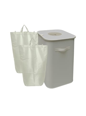 relaxdays Pfandflaschen-Sammelbehälter in Beige - 100 l