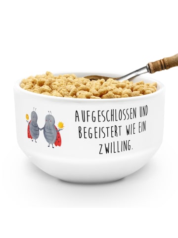 Mr. & Mrs. Panda Salatschälchen Sternzeichen Zwilling mit Spruch in Weiß