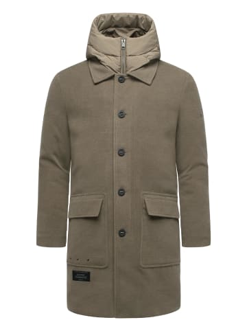 STONE HARBOUR Wollmantel Thiagoo XX in Stone Brown