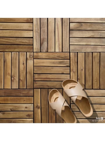 home24 6er-Set Terrassenfliese Granyo 50x50 cm in Akazie Braun