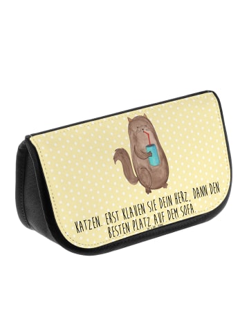 Mr. & Mrs. Panda Kulturbeutel Katze Dose mit Spruch in Gelb Pastell