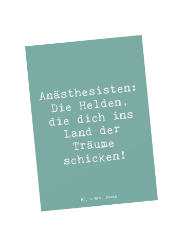 Mr. & Mrs. Panda bildkarte Spruch Anästhesist Held mit Spruch in Meeresbrise